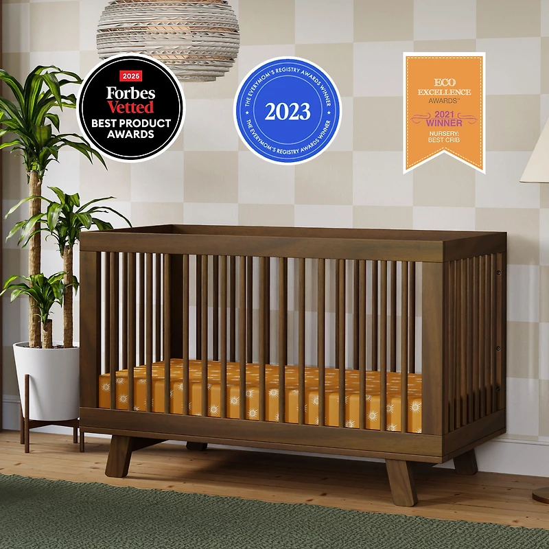 Hudson 3-in-1 Convertible Crib - Natural Walnut