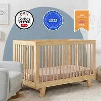 Hudson 3-in-1 Convertible Crib with Toddler Bed Conversion Kit - Natural Finish