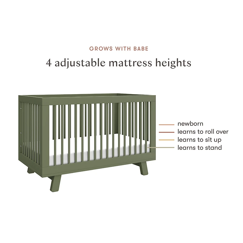 Hudson 3-in-1 Convertible Crib - Olive