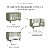 Hudson 3-in-1 Convertible Crib - Olive
