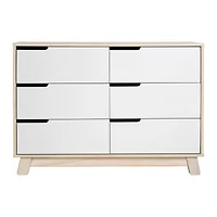 Commode 6 Tiroirs Hudson - Naturel Lavé / Blanc