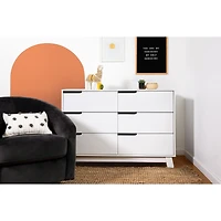 Hudson 6-Drawer Double Dresser - White