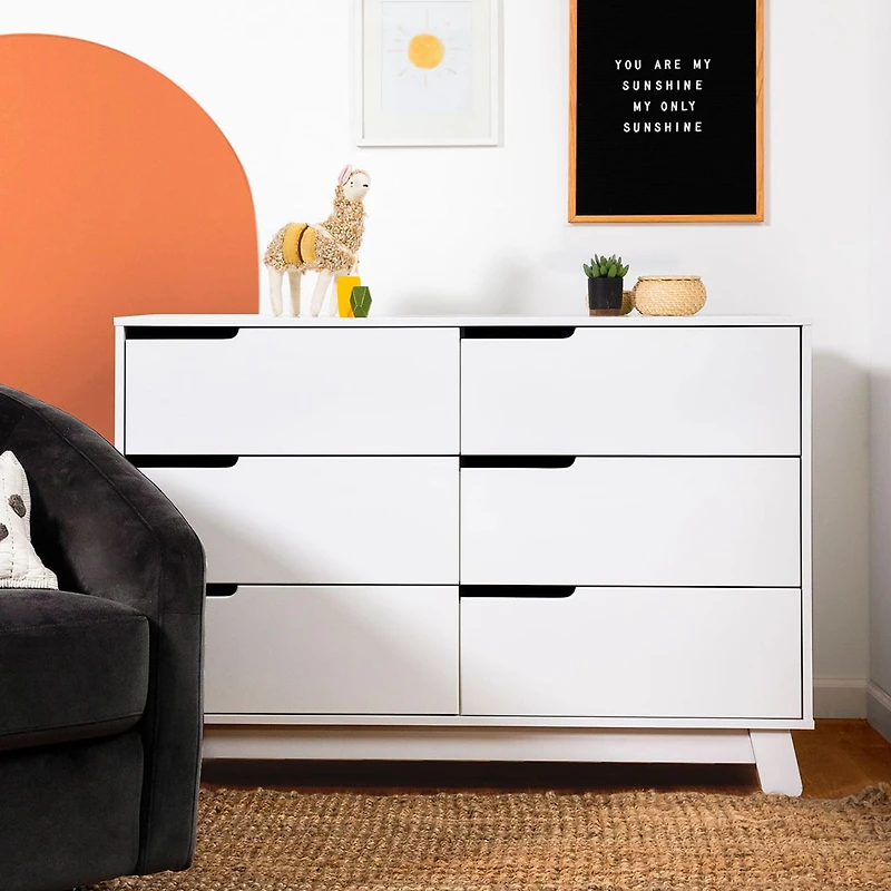 Hudson 6-Drawer Double Dresser - White