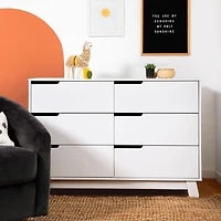 Hudson 6-Drawer Double Dresser - White