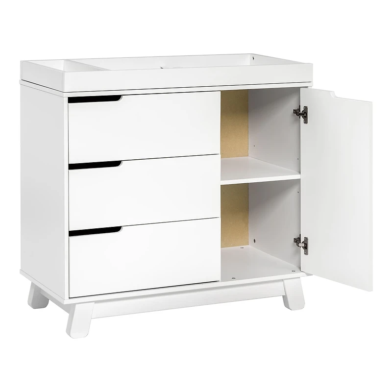 Hudson 3-Drawer Changer Dresser with Removable Changing Tray - White