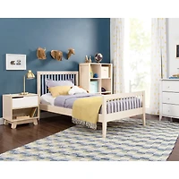 Hudson Nightstand with USB Port - Washed Natural / White