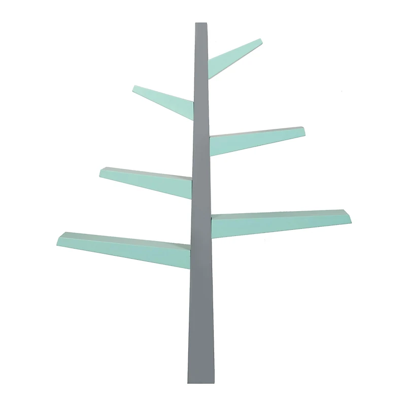 Spruce Tree Bookcase - Grey and Cool Mint