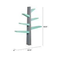 Spruce Tree Bookcase - Grey and Cool Mint