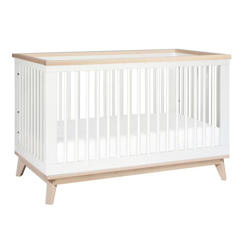 Scoot 3-in-1 Convertible Crib - White / Washed Natural