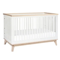 Scoot 3-in-1 Convertible Crib - White / Washed Natural