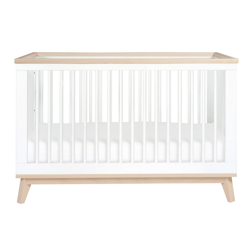 Scoot 3-in-1 Convertible Crib - White / Washed Natural