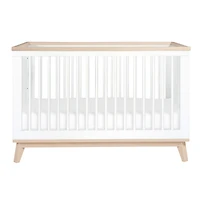 Scoot 3-in-1 Convertible Crib - White / Washed Natural