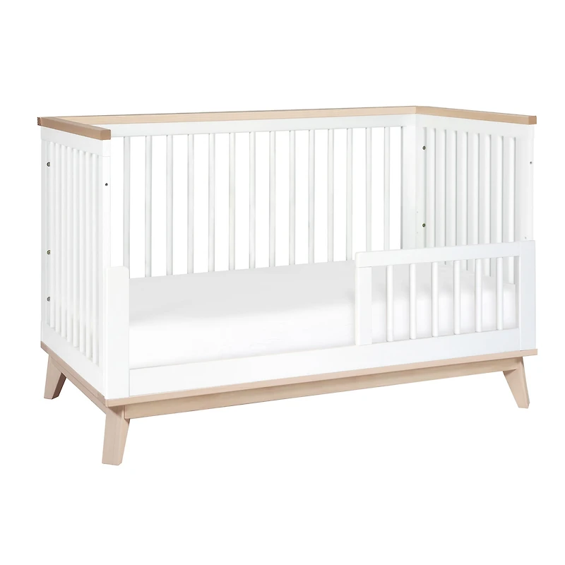 Scoot 3-in-1 Convertible Crib - White / Washed Natural