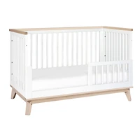Scoot 3-in-1 Convertible Crib - White / Washed Natural