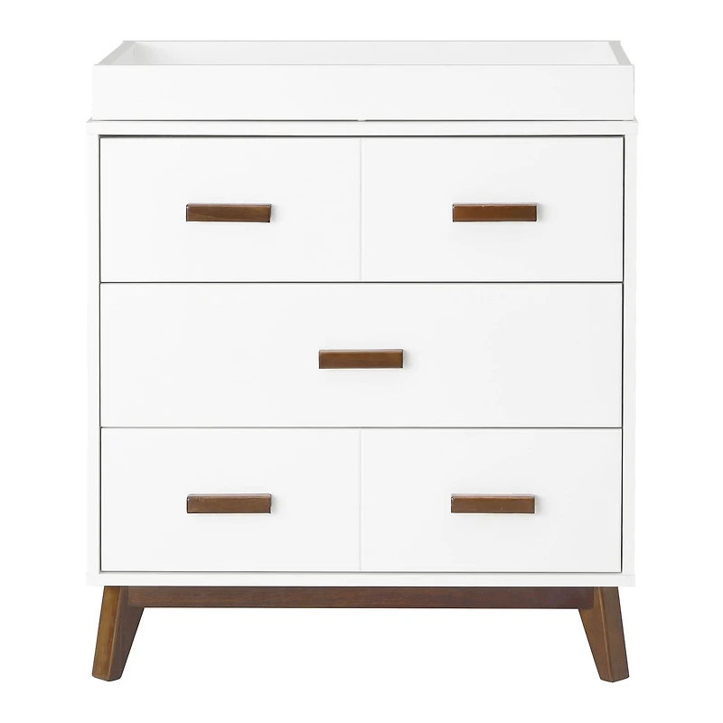 Meuble à Langer 3 Tiroirs Scoot - Blanc / Noyer