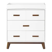 Meuble à Langer 3 Tiroirs Scoot - Blanc / Noyer