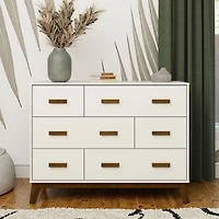 Scoot 6-Drawer Dresser - White/Natural Walnut