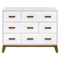 Commode 6 tiroirs Scoot - Blanc / Naturel Noisette