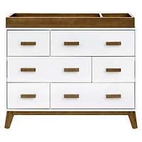 Scoot 6-Drawer Dresser - White/Natural Walnut