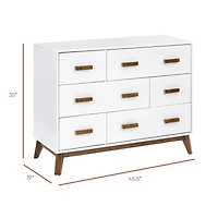 Scoot 6-Drawer Dresser - White/Natural Walnut