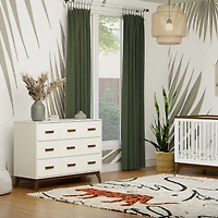 Scoot 6-Drawer Dresser - White/Natural Walnut