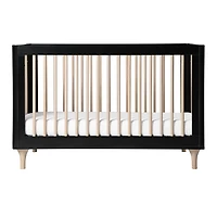 Lolly 3-in-1 Convertible Crib with Toddler Bed Conversion - Black / Washed Natural