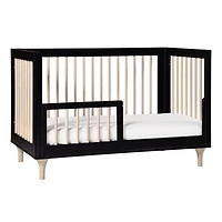 Lolly 3-in-1 Convertible Crib with Toddler Bed Conversion - Black / Washed Natural