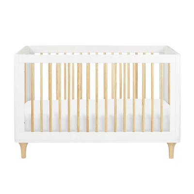 Lolly 3-in-1 Convertible Crib with Toddler Bed Conversion - White / Natural