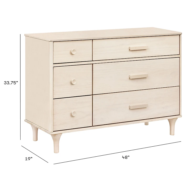 Lolly 6-Drawer Double Dresser - Washed Natural
