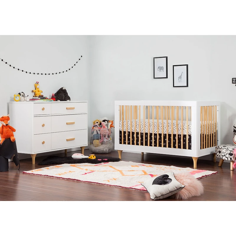 Lolly 6-Drawer Double Dresser - White / Natural