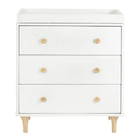 Lolly 3-Drawer Changer Dresser with Removable Changing Tray - White / Natural
