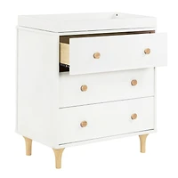 Lolly 3-Drawer Changer Dresser with Removable Changing Tray - White / Natural
