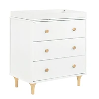 Lolly 3-Drawer Changer Dresser with Removable Changing Tray - White / Natural