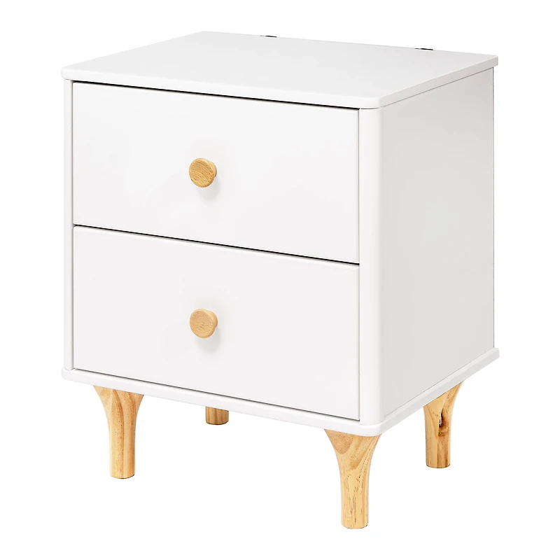 Lolly Nightstand with USB Port - White and Natural