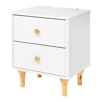 Lolly Nightstand with USB Port - White and Natural