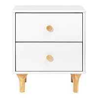 Lolly Nightstand with USB Port - White and Natural