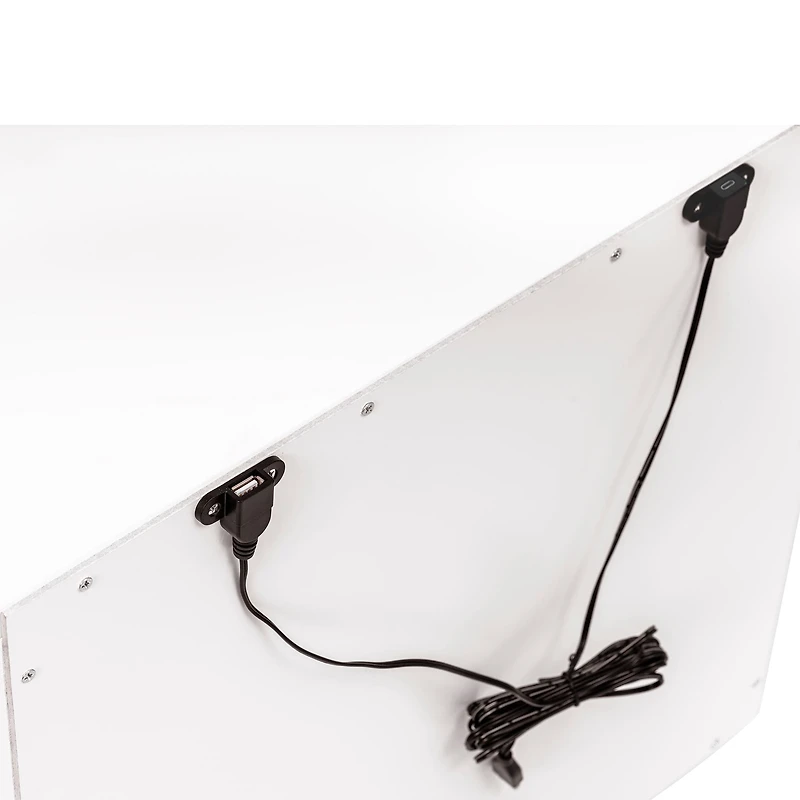 Lolly Nightstand with USB Port - White and Natural