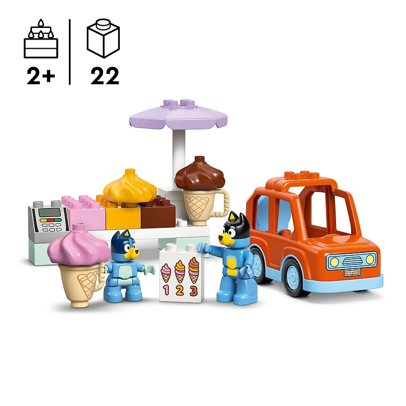 LEGO® DUPLO® La visite au comptoir de crème glacée avec Bluey