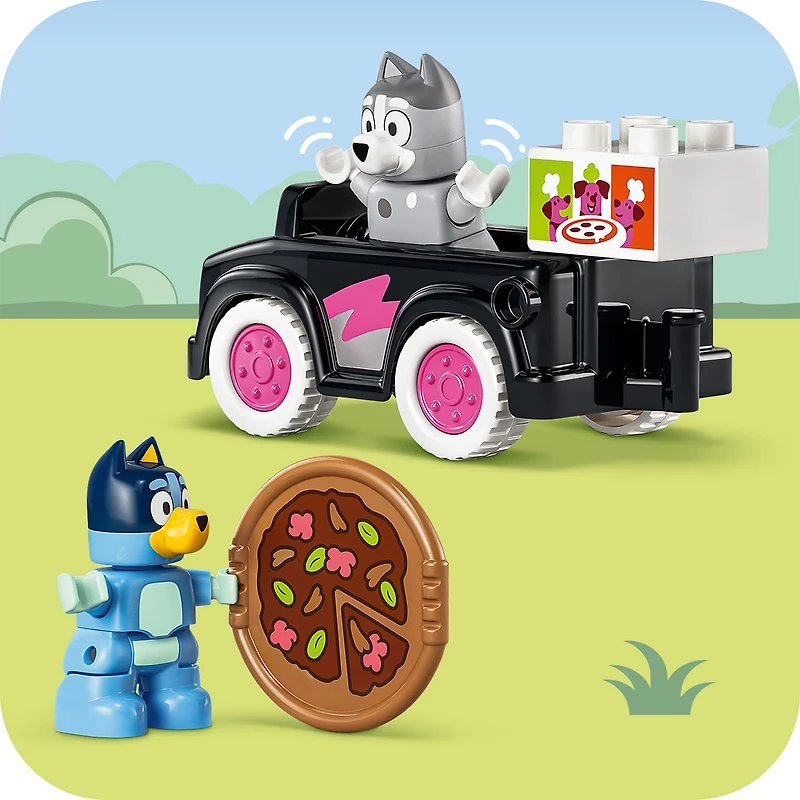 LEGO® DUPLO® Bluey Les livreuses de pizza avec Muffin et Bluey