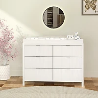 6 Drawer Chest Milano - White