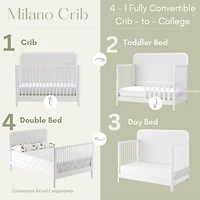 Milano Convertible Crib - White