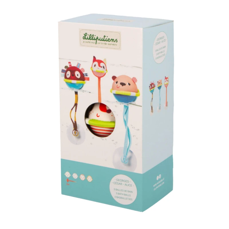 3 Balles De Bain À Ventouses