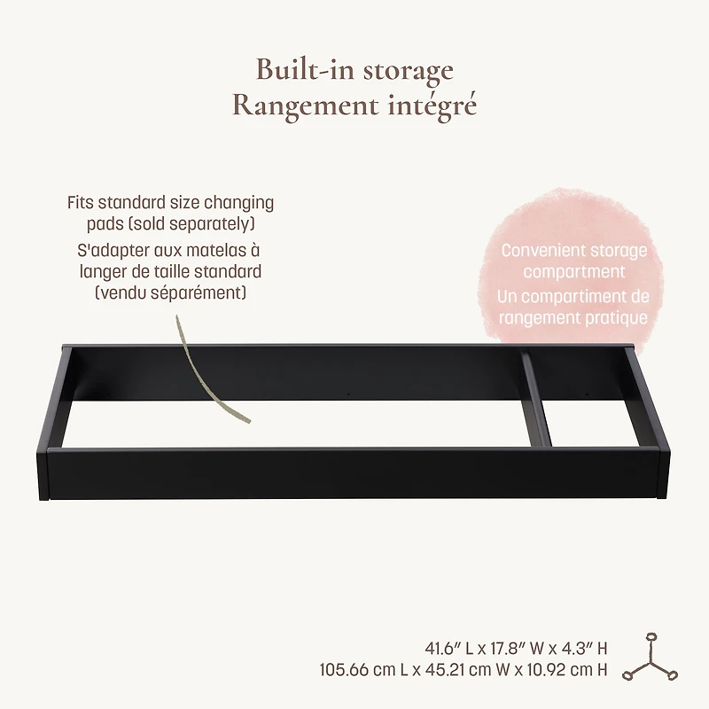 Laurel Dresser Topper Change Table Top - Black