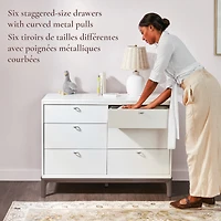 Commode 6 Tiroirs Laurel - Noir/Noyer