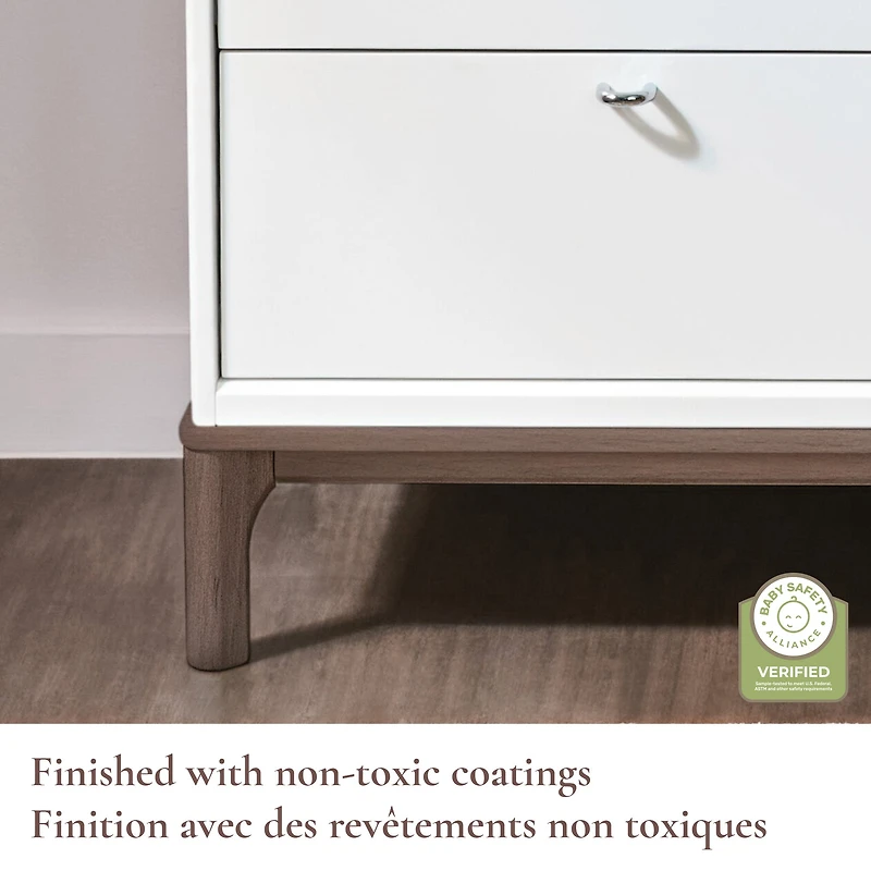 Commode 6 Tiroirs Laurel - Blanc/Noyer