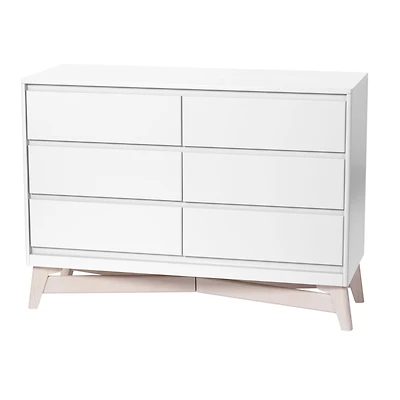 Pala 6 Drawers Dresser -  White/ Taupe 