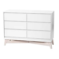Pala 6 Drawers Dresser -  White/ Taupe 