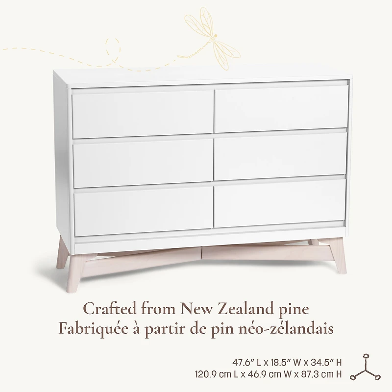 Commode 6 Tiroirs  Pala  - Blanc/Taupe