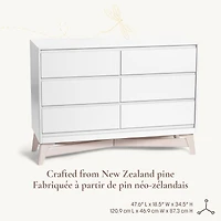 Commode 6 Tiroirs  Pala  - Blanc/Taupe