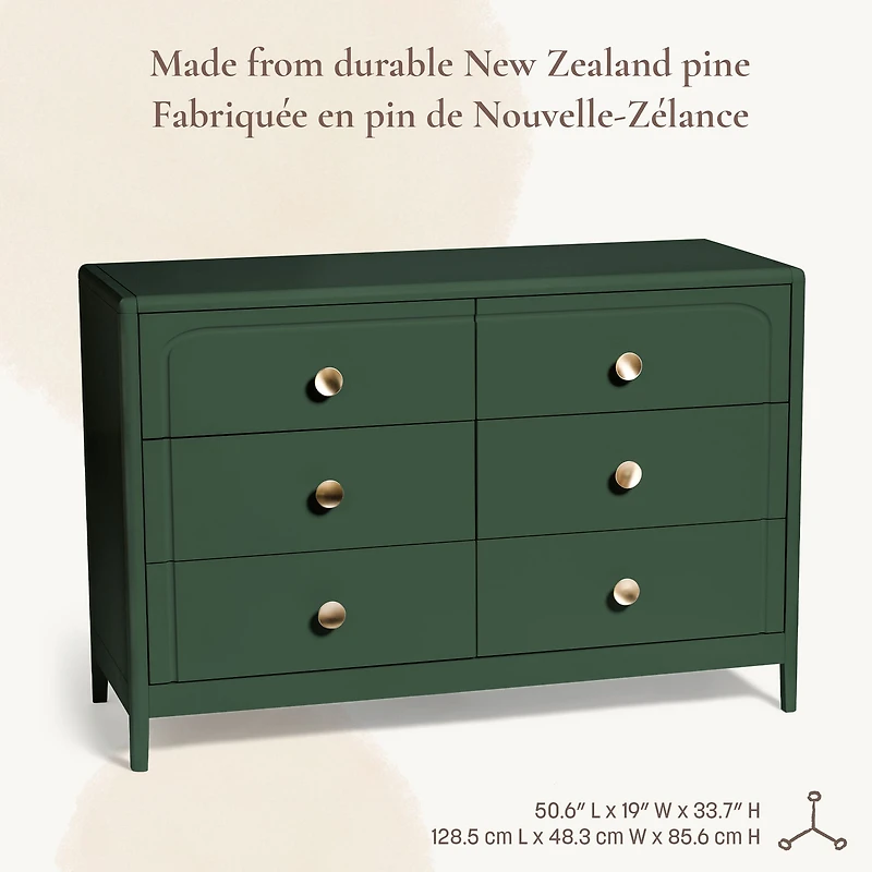 Commode à 6 tiroirs Briar - Vert